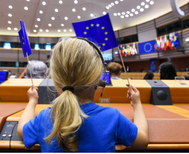 Fahnen Mädchen Parlament